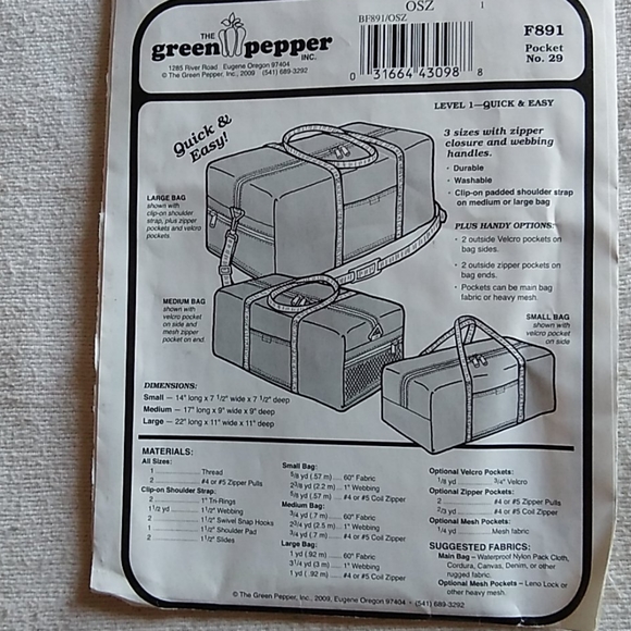 Duffle or Gym Bag Pattern - Picture 2 of 4